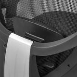Lumbar support with silver decorative trim of the high end office chair VENUS BASE by hjh OFFICE