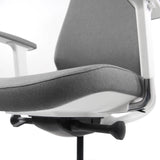 Grey seat and backrest of the Professional Office Chair CHIARO T4 WHITE by hjh OFFICE