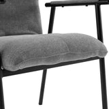 Grey fabric upholstery of the seat of the Lifea Flex upholstered chair with a black frame by hjh LIVING