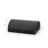 Dimensional view of the Footrest Podi Velvet 1 in black, 43 × 28 cm, by hjh OFFICE