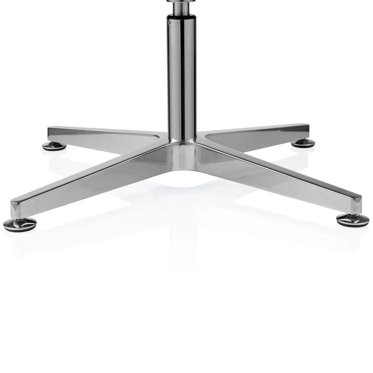 Four-star base made of glossy metal with glides for the guest chair AMBASSADO V by hjh OFFICE