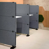 Grey partition walls FLEXMIUT EXTEND with black brackets and adjustable feet by hjh OFFICE