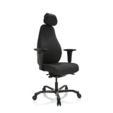 Black Professional Executive Chair RESISTIO XXL with headrest and five-caster base by hjh OFFICE – 360-degree view (front three-quarter view 40°)