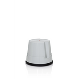 Grey Step stool TIO-S with non-slip black base ring by hjh OFFICE – 360-degree view (front three-quarter view 40°)
