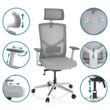 Grey Professional Office Chair BRETON PRO W with various adjustment options by hjh OFFICE
