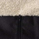 Zip and material transition between beige plush and black fabric of the Cat cave PAWY EB by hjh LIVING
