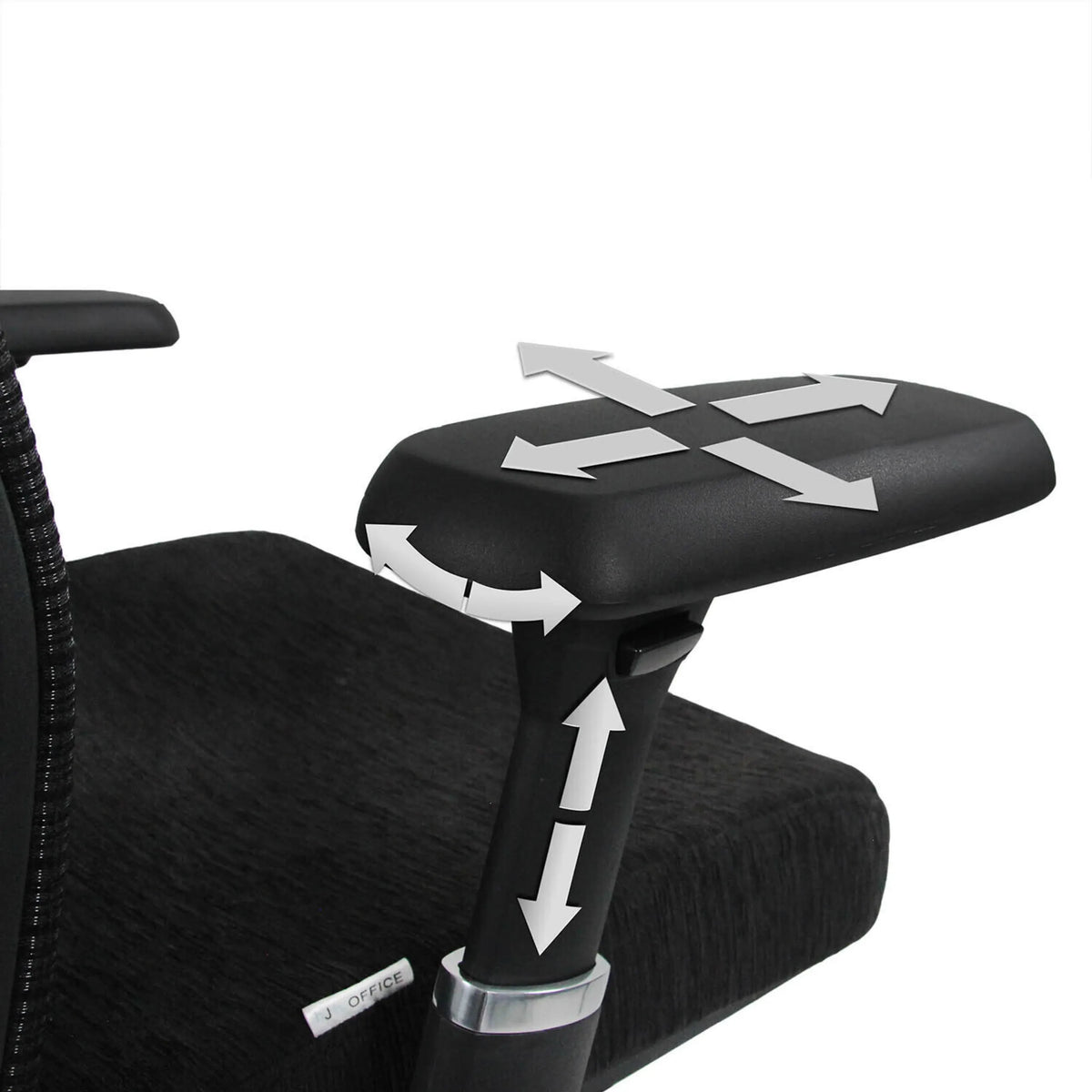 Multi-adjustable armrest of the high end office chair NOVA PRO ALU in black by hjh OFFICE