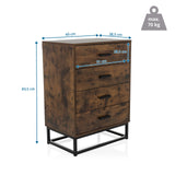 Dimensional drawing of the Chest of drawers VINSTRA with 60 × 83.5 cm and a maximum load of 70 kg by hjh LIVING