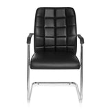 Black cantilever chair FLEXO V with square stitching and armrests by hjh OFFICE – 360-degree view (front view 0°)