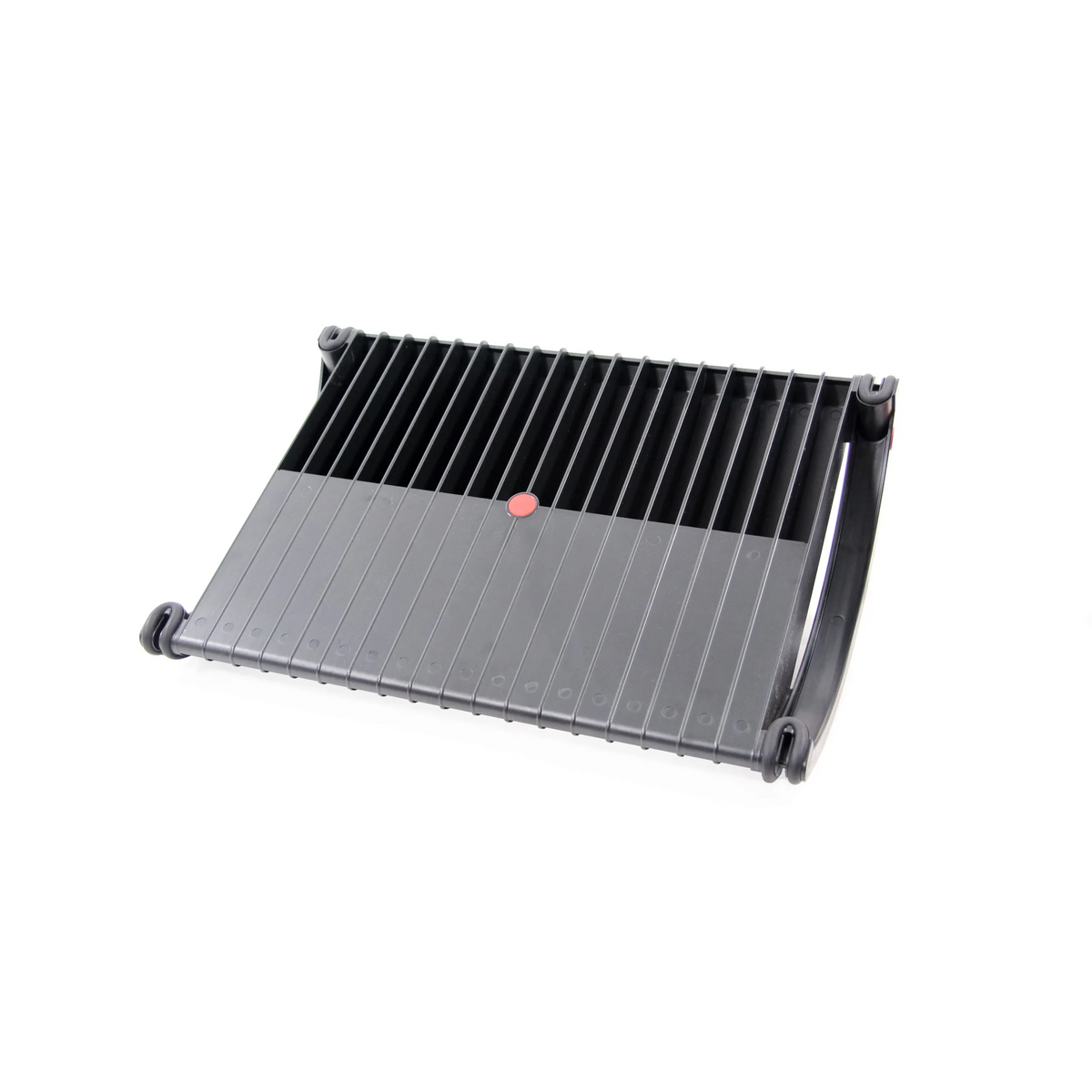Black Footrest PODI with ribbed structure and side handles by hjh OFFICE – 360-degree view (front view 0°)