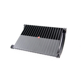 Black Footrest PODI with ribbed structure and side handles by hjh OFFICE – 360-degree view (front view 0°)