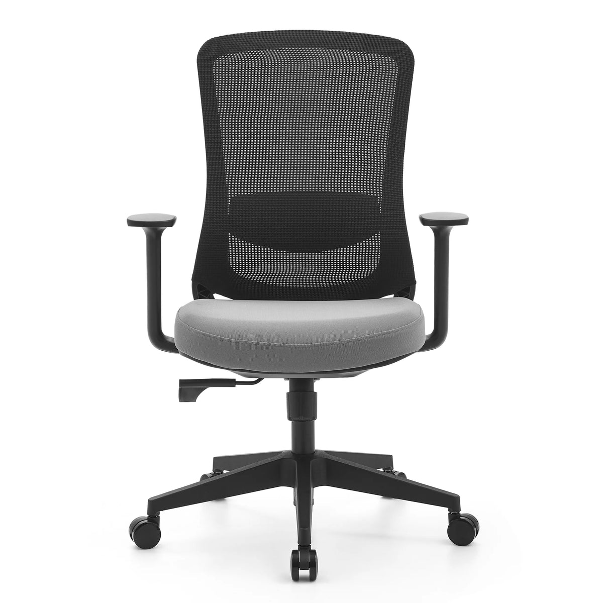 Black-grey Home Office Chair Sedito with mesh back and five-caster base by hjh OFFICE – 360-degree view (front view 0°)