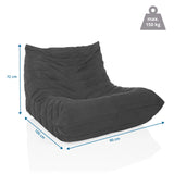 Dimensional view of the Lounge Chair Sitzolo, 100 × 90 cm, load capacity 150 kg, by hjh LIVING