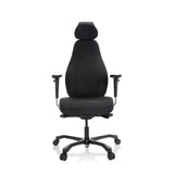 Black Professional Executive Chair RESISTIO XXL with headrest and five-caster base by hjh OFFICE – 360-degree view (front view 0°)