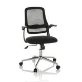 Black Home Office Chair MIKO B ECO with mesh back and five-caster base by hjh OFFICE – 360-degree view (front view 15°)