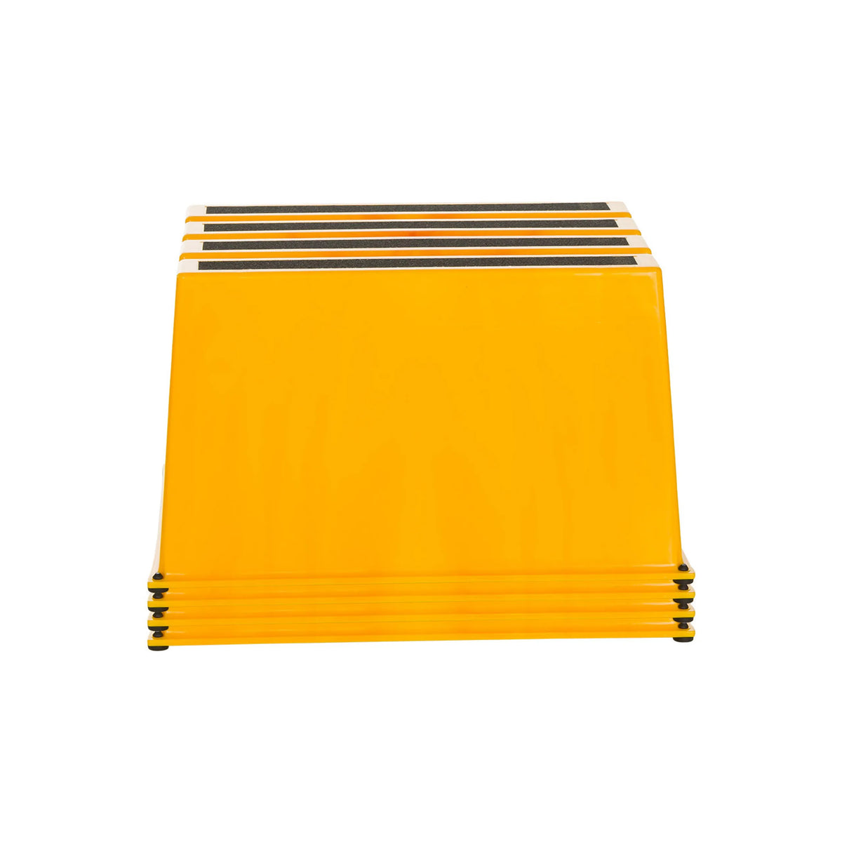 Four yellow TIO-E1 step stools with black non-slip surfaces by hjh OFFICE