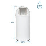 Dimensional view of the Wastepaper PUSH 35L with a height of 66 cm and a diameter of 35 cm by hjh OFFICE