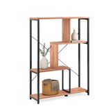 Kalag Eco shelf with black metal frame and oak-look shelves by hjh LIVING