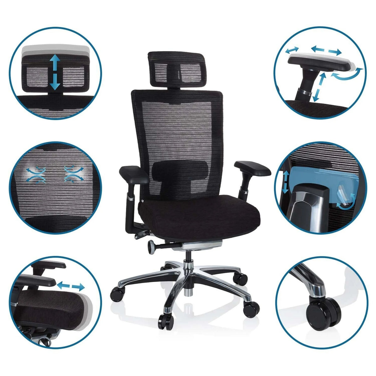 High End Office Chair NOVA PRO I in black with various adjustment options by hjh OFFICE