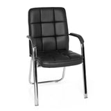 Black guest chair BORNE with quilted upholstery and sled base by hjh OFFICE – 360-degree view (front view 20°)