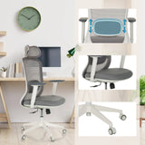 Grey Professional Office Chair MIKEO G with adjustable lumbar support, armrests and castors by hjh OFFICE