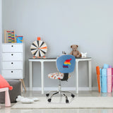 Swivel Chair – Children KID BUBBLE with colourful motif and blue backrest by hjh OFFICE
