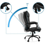 Adjustable backrest up to 90 degrees of the Swivel Chair RELAX XXL B in black faux leather by hjh OFFICE