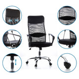 Home Office Executive Chair ARIA HIGH in black with mesh back, armrests and gas spring by hjh OFFICE