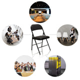 Black folding chair TUDELA with metal frame and padded seat by hjh OFFICE