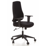 Black Professional Office Chair PRO-TEC 100 with armrests and five-caster base by hjh OFFICE – 360-degree view (front three-quarter view 60°)