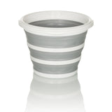 Grey-white Folding container CLEAN SILR with fold structure and white rim by hjh OFFICE – 360-degree view (front view 0°)
