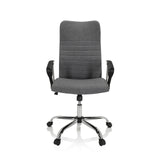 Grey Home Office Chair ARTON 40 with armrests and glossy five-caster base by hjh OFFICE – 360-degree view (front view 0°)