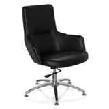 Black Lounge Chair SHAKE 300 with upholstery and glossy star base by hjh OFFICE – 360-degree view (front three-quarter view 40°)