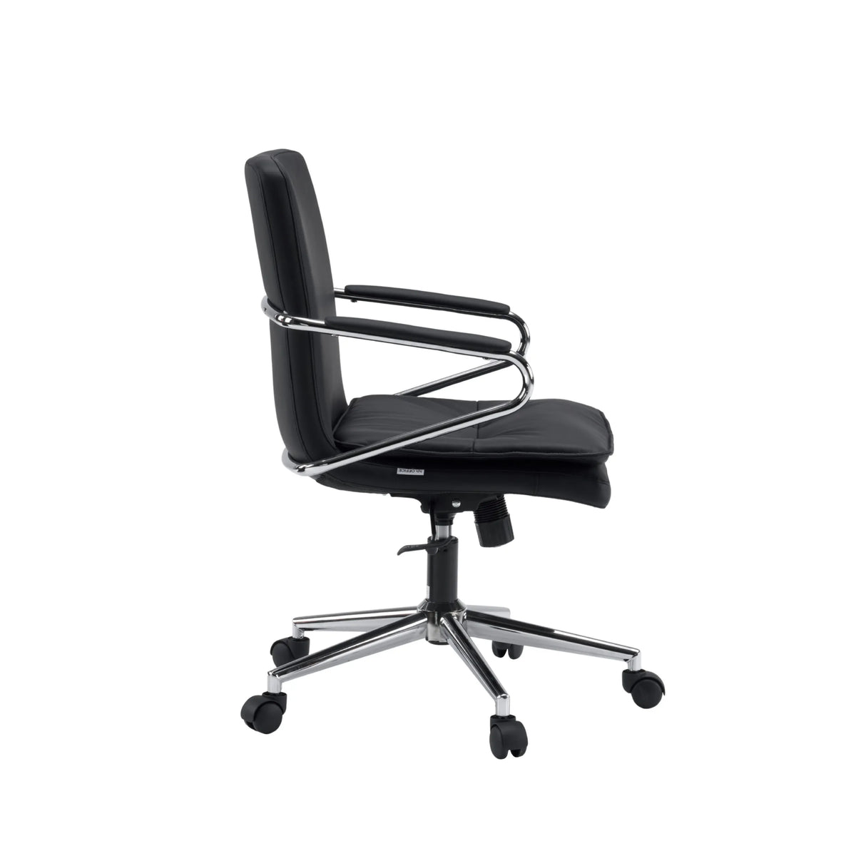 Black Home Office Chair Rovento with chrome armrests and base by hjh OFFICE