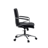 Black Home Office Chair Rovento with chrome armrests and base by hjh OFFICE