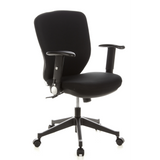 Black Professional Office Chair TRAFFIC 20 with armrests and five-caster base by hjh OFFICE – 360-degree view (front three-quarter view 40°)