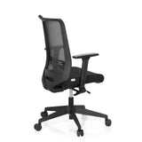 Black Professional Office Chair CONISTON with mesh back and five-caster base by hjh OFFICE – 360-degree view (rear three-quarter view 120°)