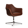 Brown Lounge Chair ARTEMIA with glossy metal star base by hjh OFFICE