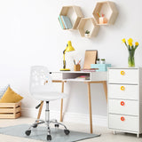 White Swivel Chair – Children FANCY I with castors at a desk by hjh OFFICE