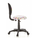 Swivel Chair – Children KIDDY TOP with colourful heart and flower pattern and five-caster base by hjh OFFICE – 360-degree view (side profile 100°)