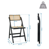 Technical drawing of the Folding chair TUDELA BAMBOO with a total height of 99 cm by hjh LIVING