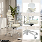 White Professional Office Chair ERGO LINE W with adjustable armrests and castor base by hjh OFFICE (AI-generated image)