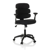 Black Swivel Chair – Children KID ERGOLINO B with padded backrest and five-caster base by hjh OFFICE – 360-degree view (front view 15°)