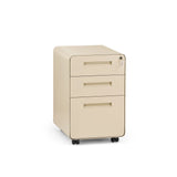 Beige COLOR PLUS I mobile drawer unit made of metal with three drawers and four castors by hjh OFFICE – 360-degree view (front view 15°)