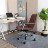 Home Office Chair SARANTO II in medium brown with armrests and castors by hjh OFFICE