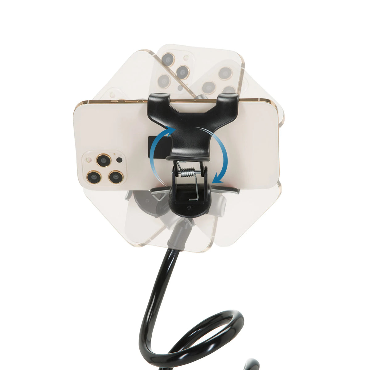 Adjustable holding clip of the Mobile phone & tablet holder FLEXMOBI in black by hjh OFFICE