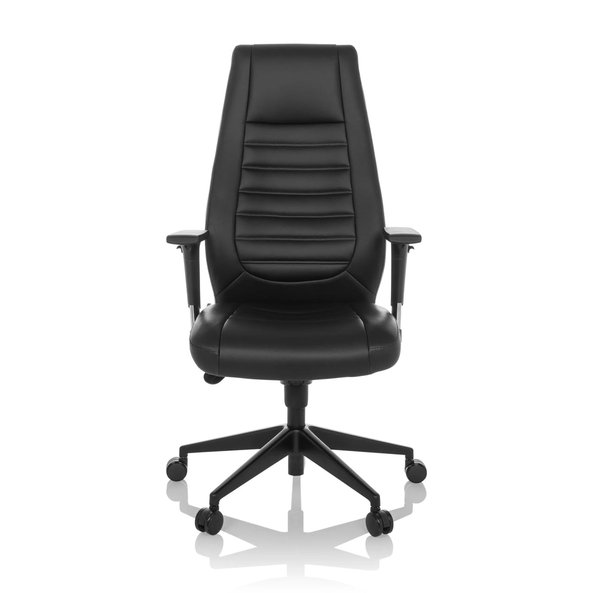 Black Professional Executive Chair VITORO B with quilted upholstery and five-caster base by hjh OFFICE – 360-degree view (front view 0°)