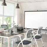 Grey Folding chair PRIORITY II W with white frame and mesh backrest by hjh OFFICE