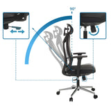 Adjustable backrest with 90-degree tilt of the Professional Office Chair KAMIAK by hjh OFFICE