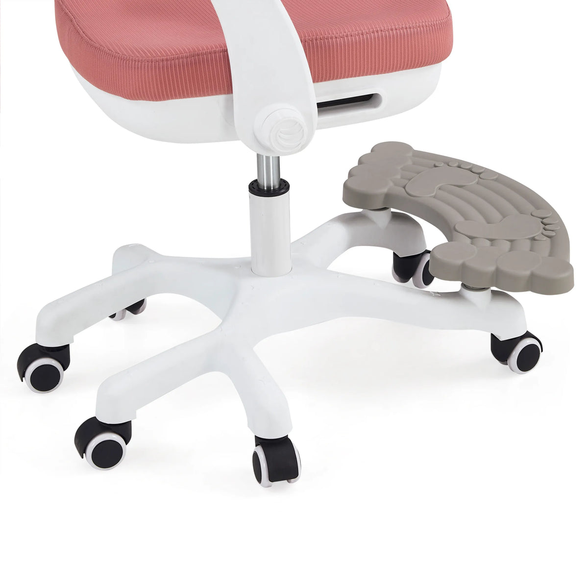 Footrest and white five-star base with castors of the Kiddy Smart Step children's swivel chair by hjh OFFICE